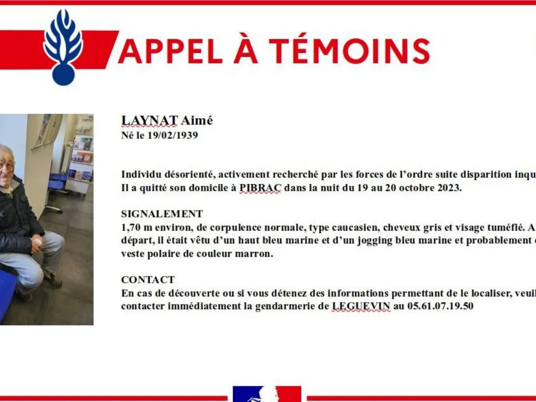 Fiche de disparition. 