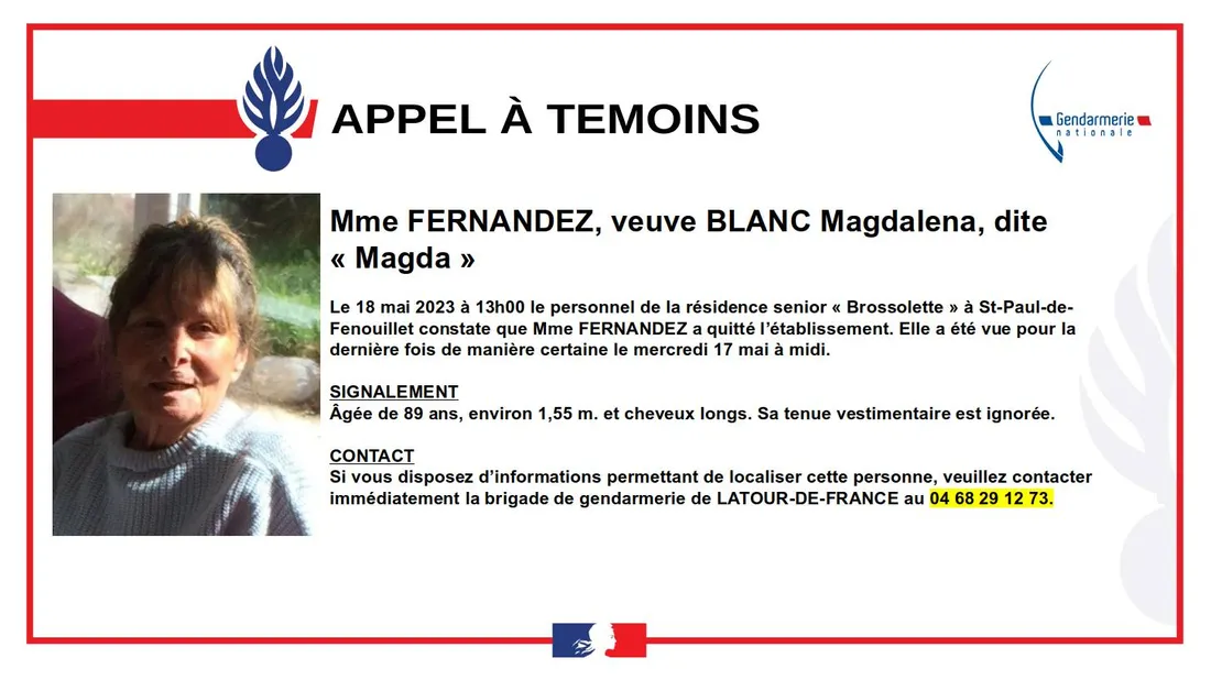 L'appel à témoins publié par les gendarmes du groupement des Pyrénées-Orientales