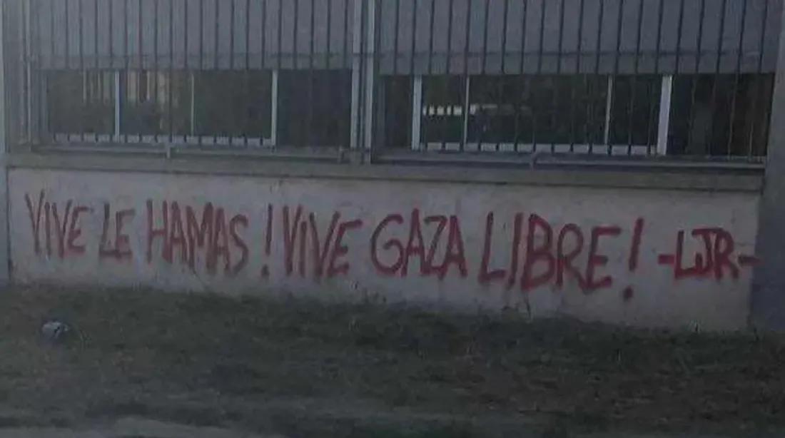 Un tag de soutien au Hamas près de la Fac du Mirail à Toulouse 