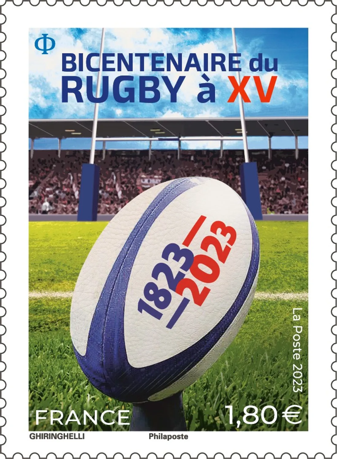 Timbre la poste bicentenaire rugby à XV