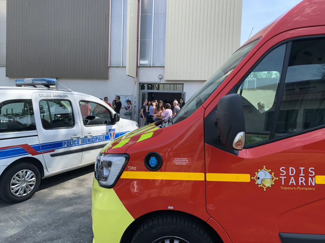 Evacuation collège thomas pesquet Castres Tarn gymnase 