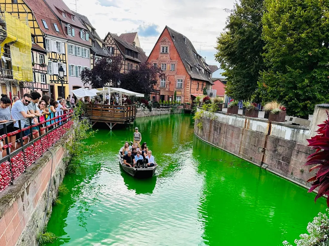 L'eau de la Lauch est teintée d'une couleur verte fluo depuis samedi 16 septembre.