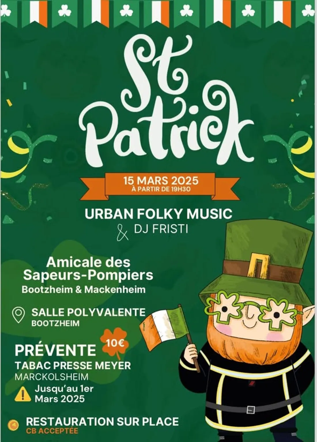 Soirée Saint-Patrick des Amicales des sapeurs-pompiers de Mackenheim et Bootzheim 