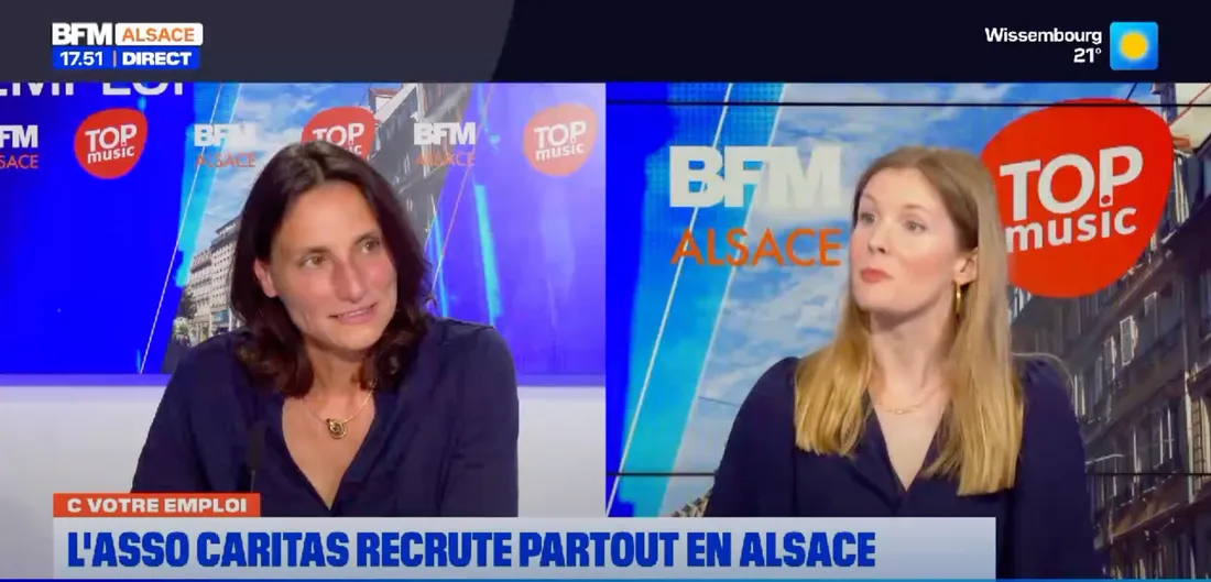 Caroline Basset, DRH de la Fédération de charité Caritas Alsace,  sur BFM Alsace 