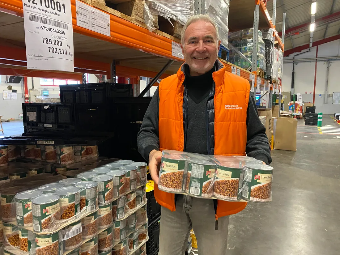 Jean Serrats, président de la banque alimentaire du Bas-Rhin, est prêt pour la collecte.