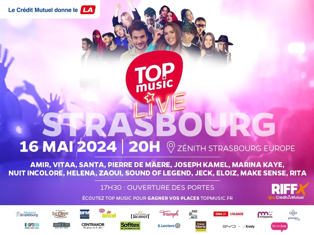 Notre prochain Top Music Live aura lieu le 16 mai 2024 à Strasbourg