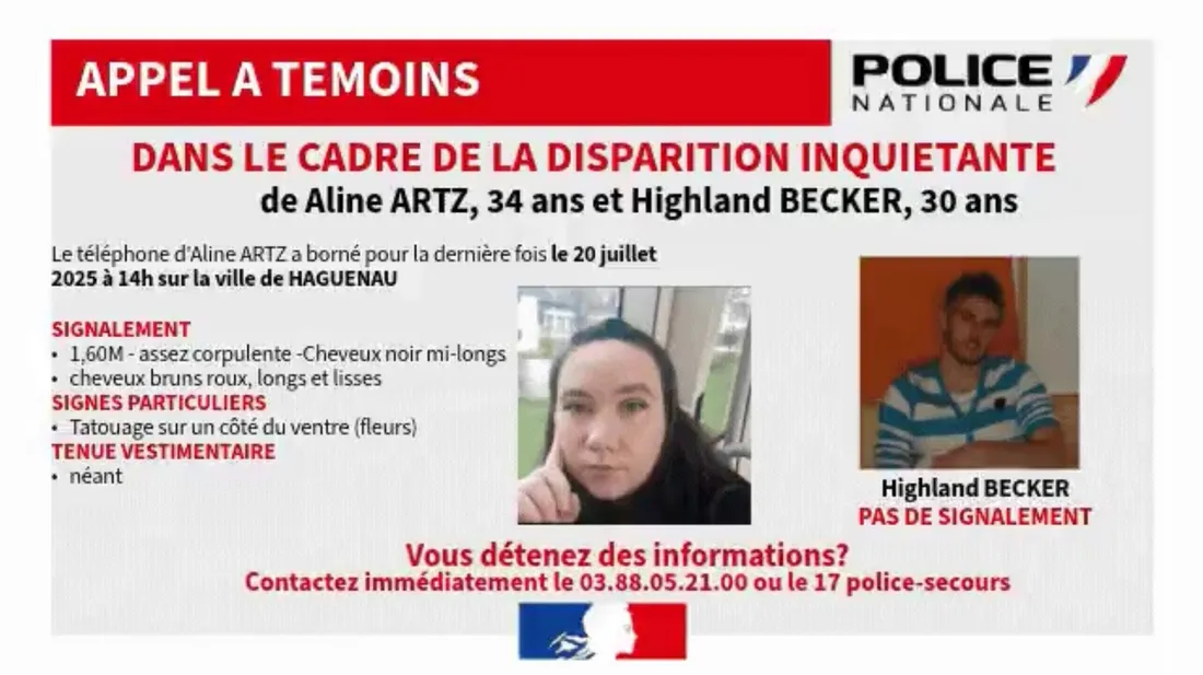 L'avis de recherche diffusé par les forces de l'ordre 