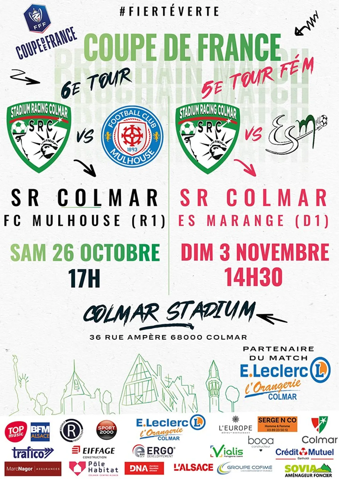 Football - Coupe de France 5ème tour Féminin : SR Colmar vs ES MARANGUE (D1)