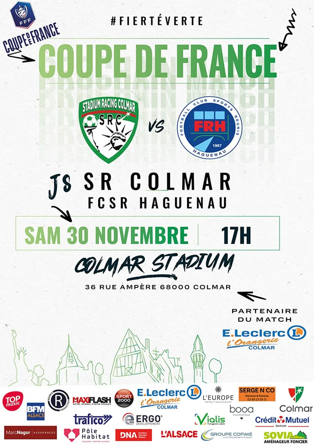 Football : Coupe de France 8ème Tour - SR COLMAR vs FCSR HAGUENAU