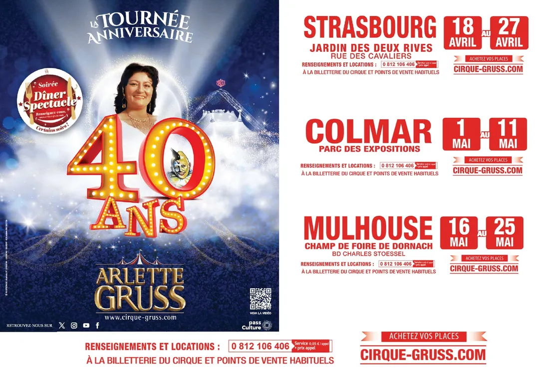 Cirque Arlette GRUSS : La Tournée Anniversaire - 40 ans
