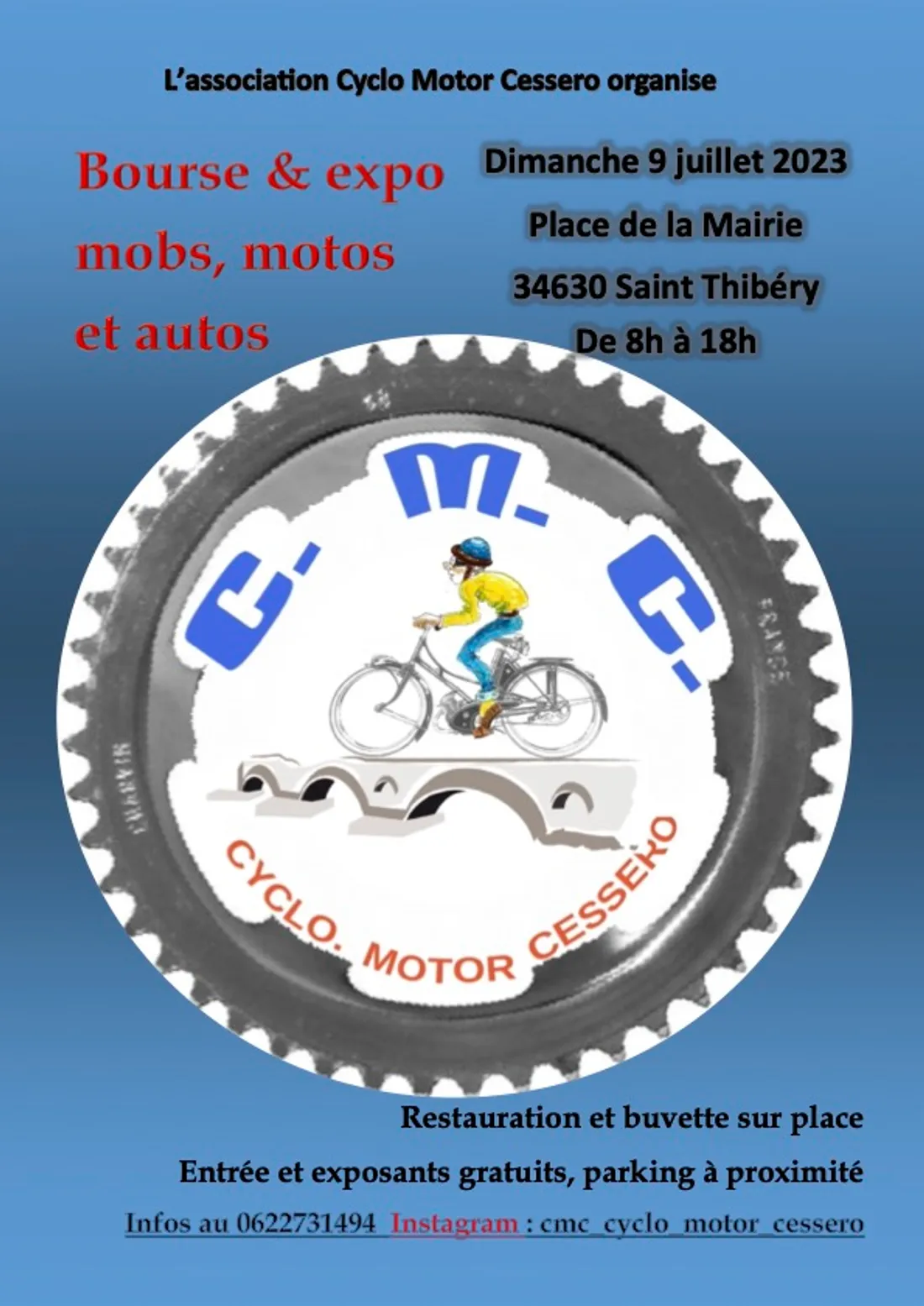 Bourse et exposition cyclos, motos et automobiles à Saint-Thibéry