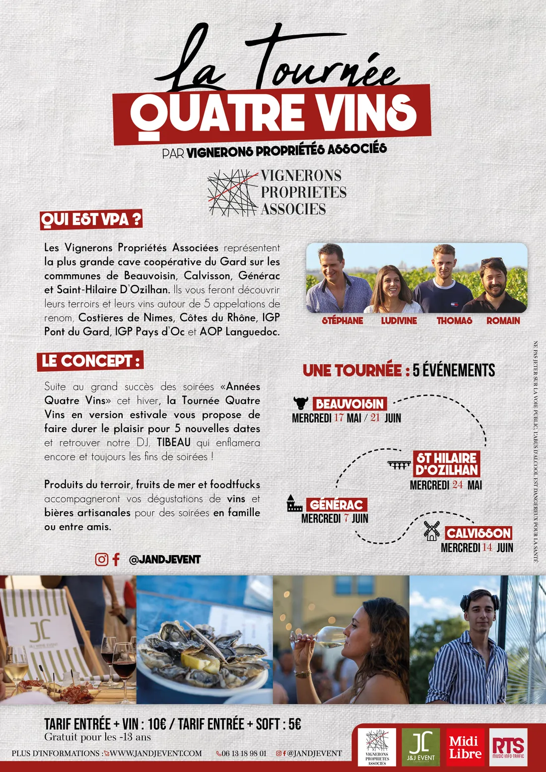 La tournée vigneronne "Tournée Quatre Vins"