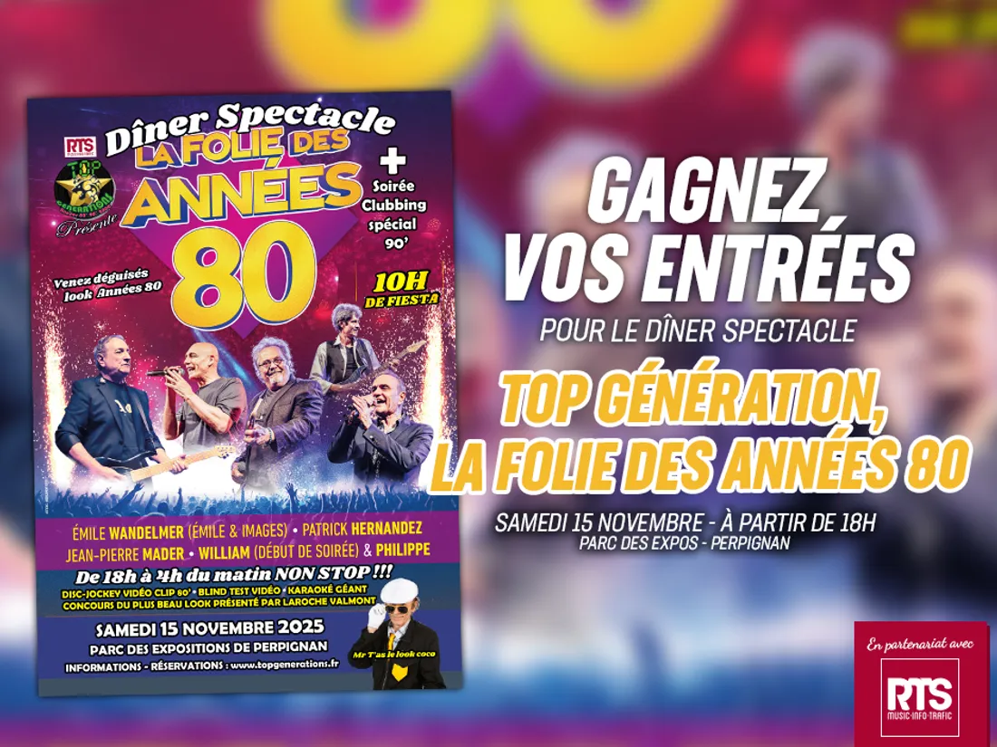 Gagnez votre soirée Top Générations, la folie des années 80 au parc des expos de Perpignan