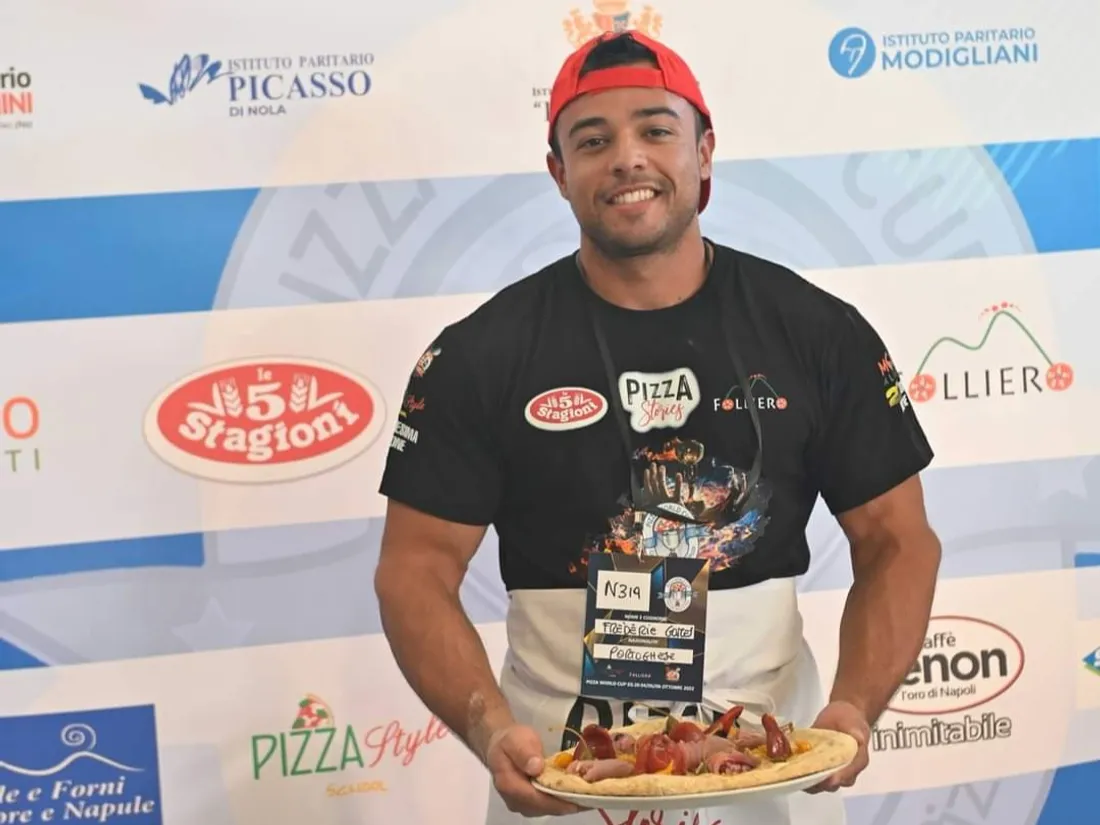Frédéric Gomes, 3e de la Coupe du monde de pizza, à Rome.