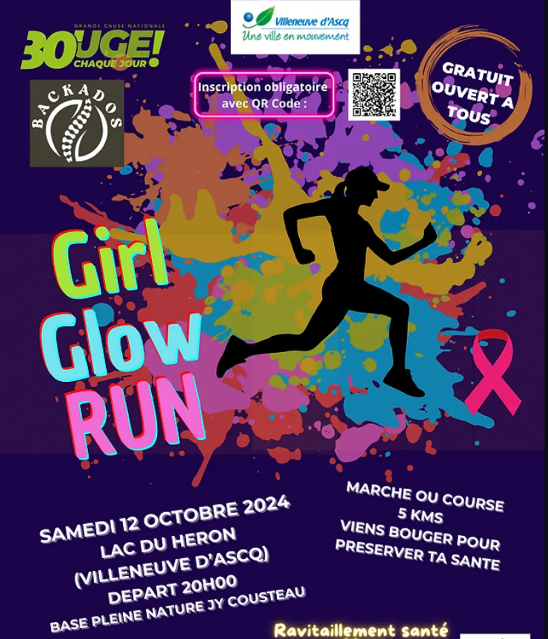 Une Girl Glow Run à Villeneuve d'Ascq