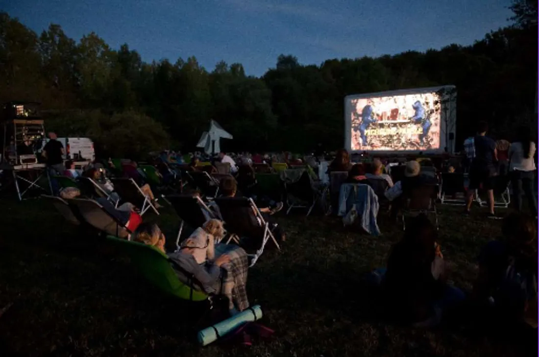 Séance de ciné plein air dans le parc du LAM 