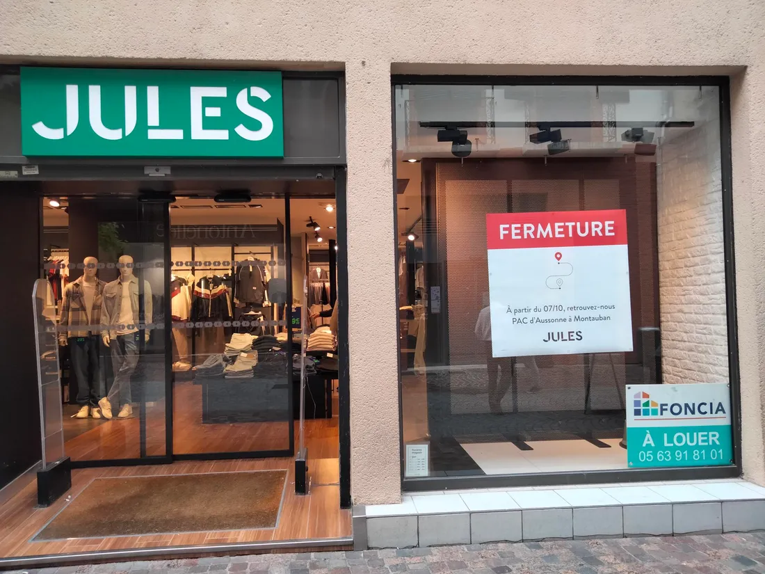 Le magasin Jules du centre-ville de Montauban va bientôt fermer.