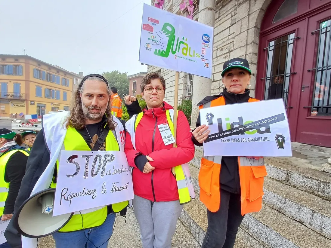 Manifestation contre les licenciements chez le semencier Lidéa