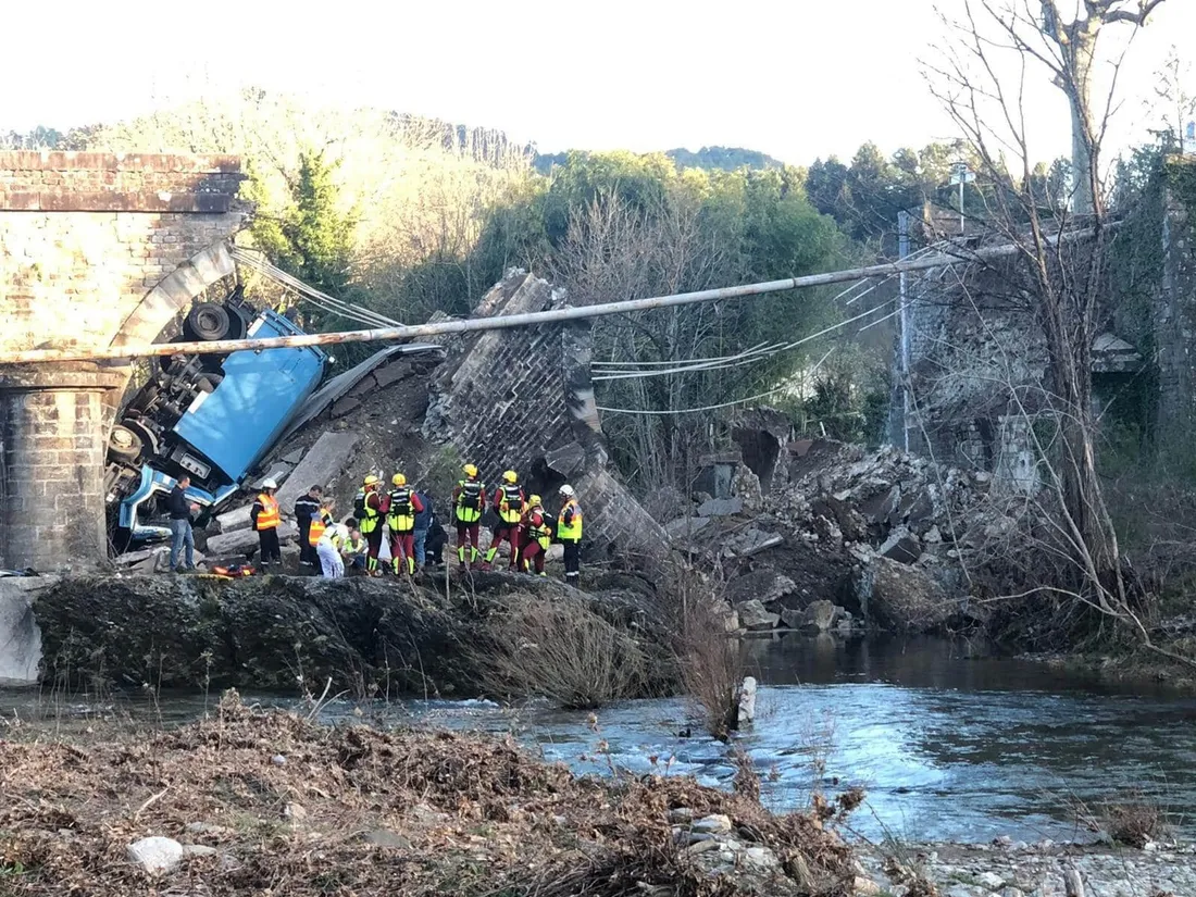 effondrement du pont sur la Luech