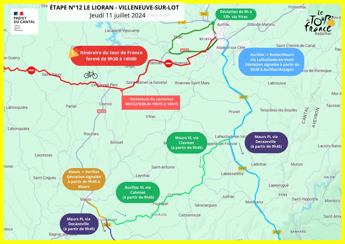 TOTEM Tour de France comment circuler dans le Cantal