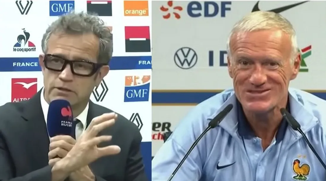 Fabien Galthié et Didier Deschamps - Capture d'écran conférence de presse