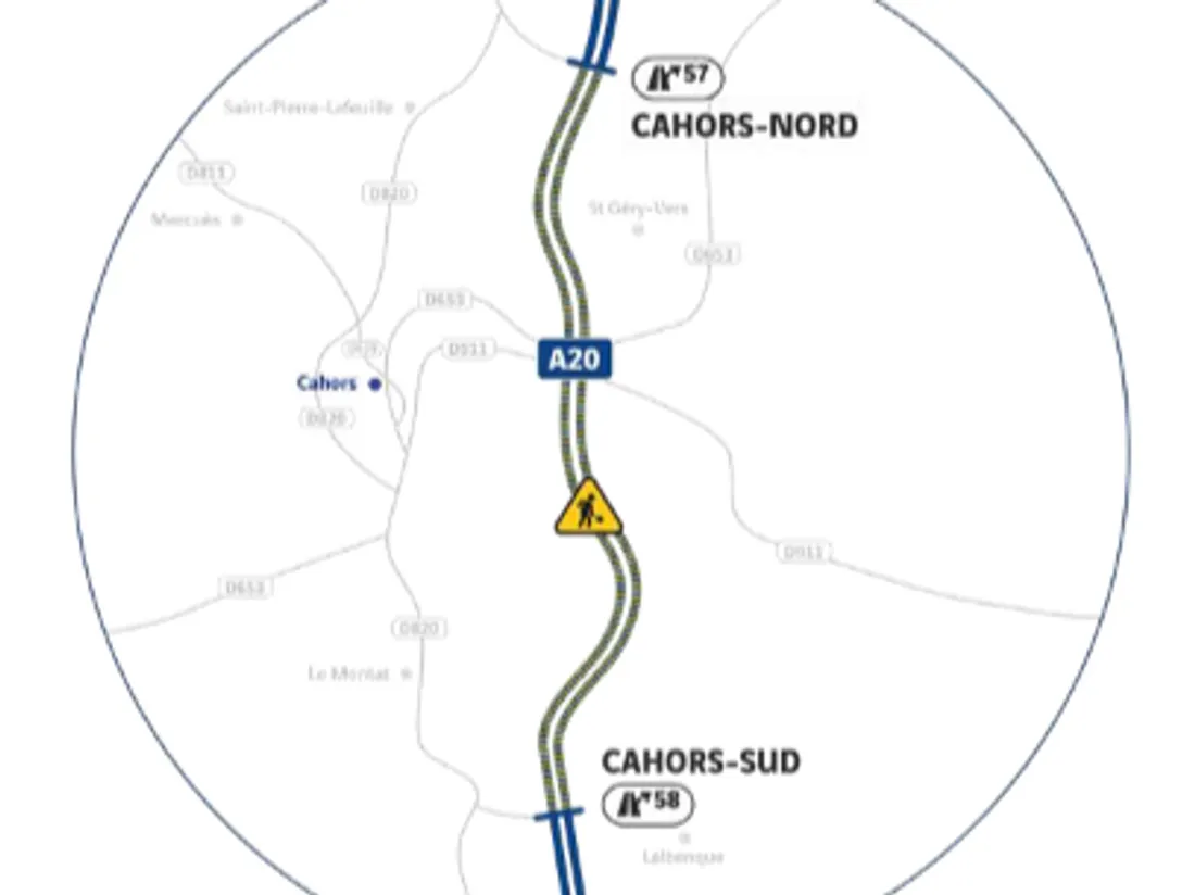 Fermeture sortie 58 - A20 