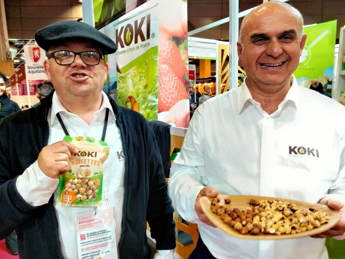 Thierry Descazeaux (à droite) président de KOKI producteur à Mas-Grenier.
