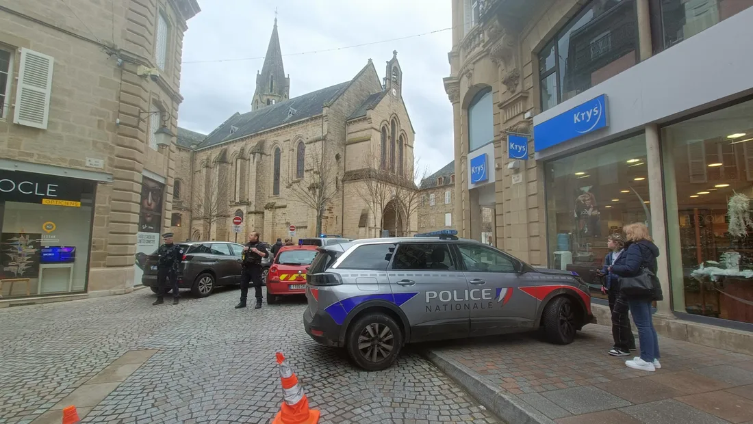 Le centre-ville de Brive (Corrèze) bouclé ce mercredi 22 janvier.