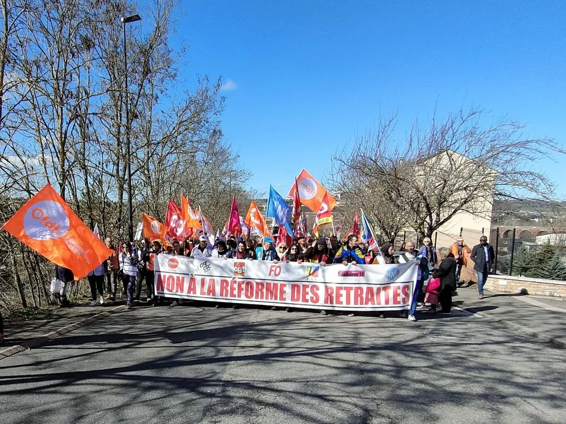 Une manifestation contre la réforme des retraites à Rodez (Aveyron)