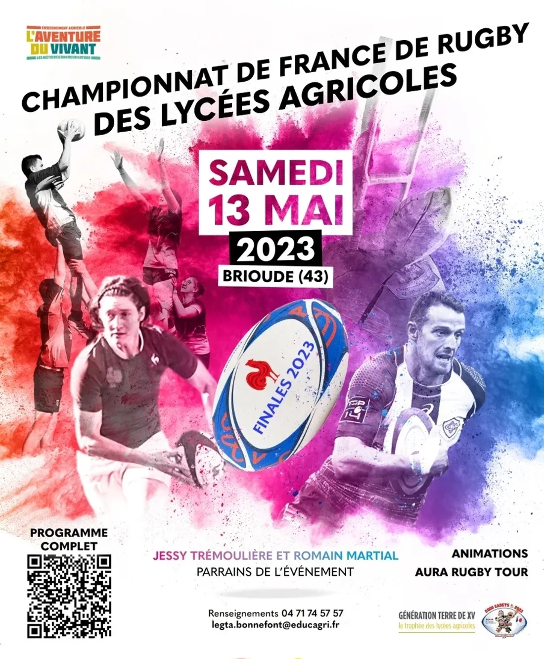Affiche championnat de France de rugby des lycées agricoles