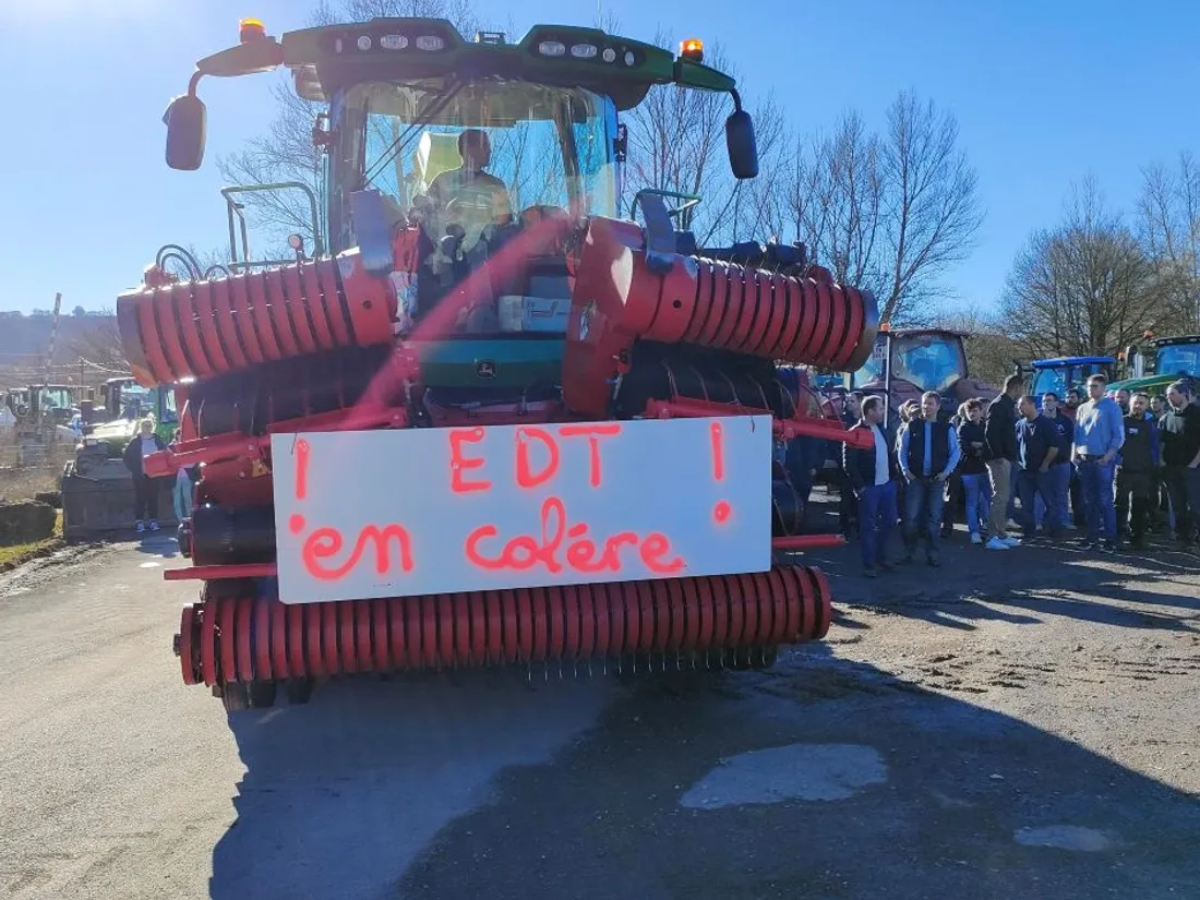 Les agriculteurs mobilisés en Aveyron en janvier 2024.