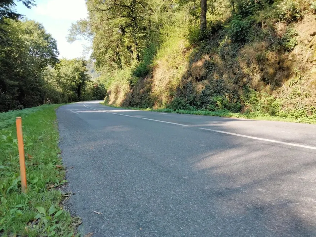 La RD 997 en Aveyron, entre Colombiès et Belcastel