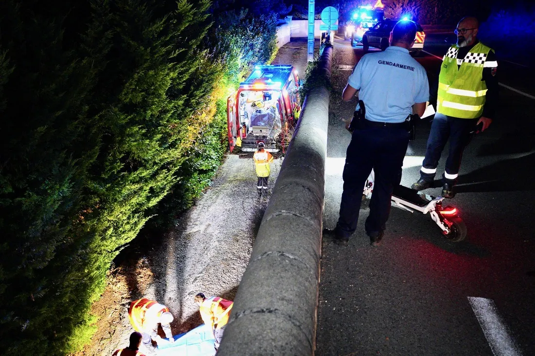 Un accident de trottinette sur la RD910A à Anduze