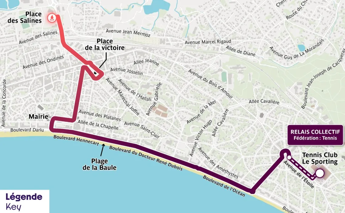 Le parcours de la flamme olympique à La Baule