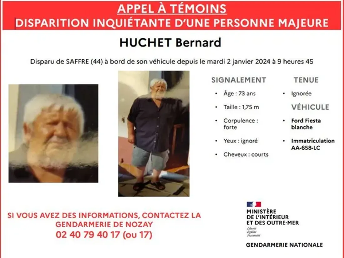 Disparition inquiétante à Saffré