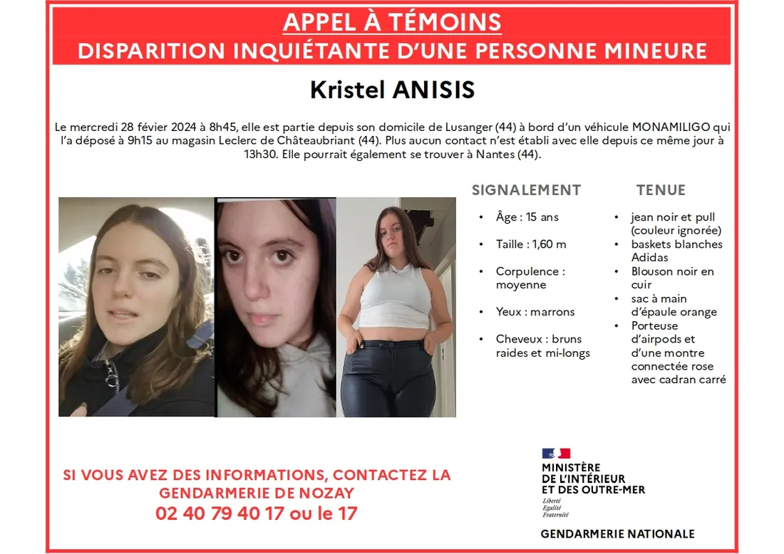 L'appel à témoins de Kristel Anisis