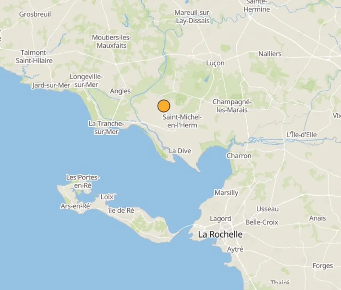 L'épicentre du séisme a été localisé près de Luçon