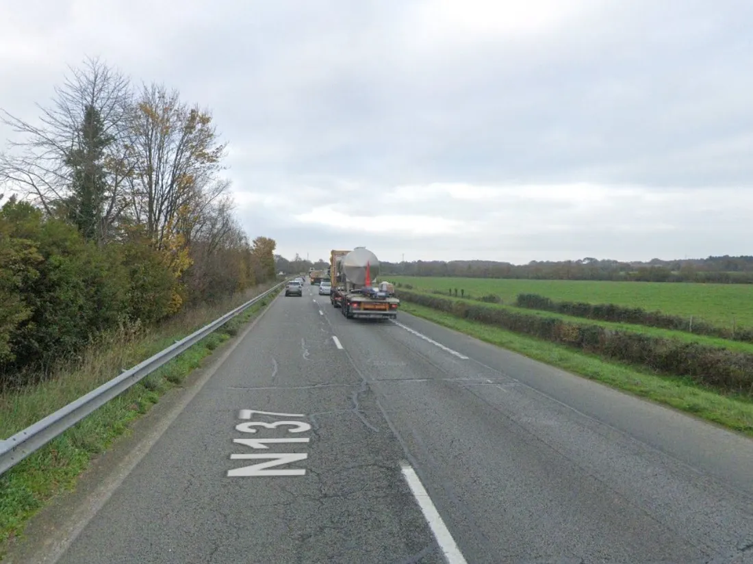 La N137, entre Héric et Grandchamp des Fontaines, capture d'écran