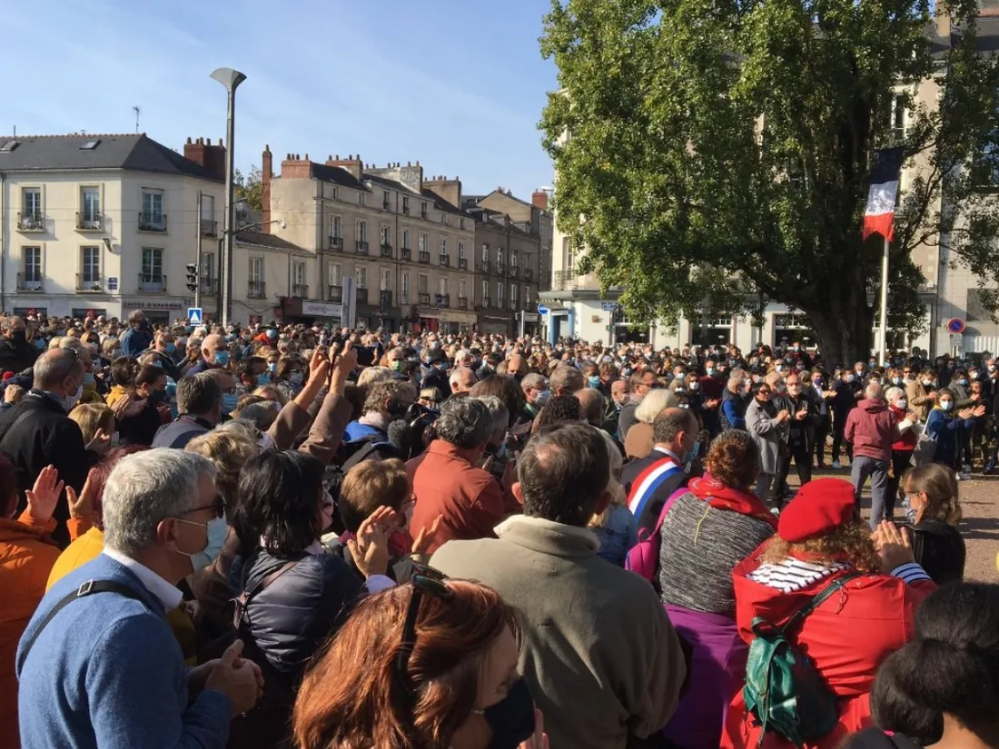 Un rassemblement en hommage à Samuel Paty à Nantes, archives