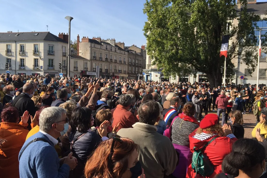Un rassemblement en hommage à Samuel Paty à Nantes, archives