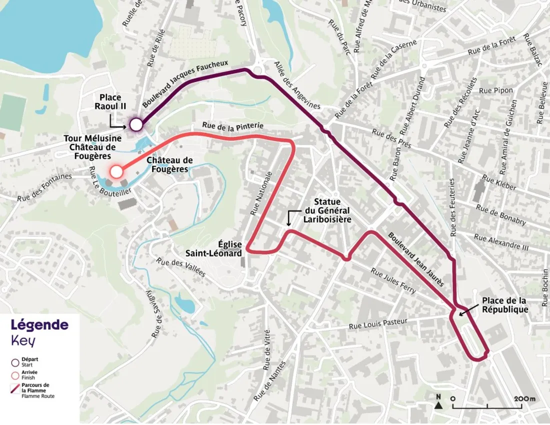 Parcours de la flamme olympique à Fougères