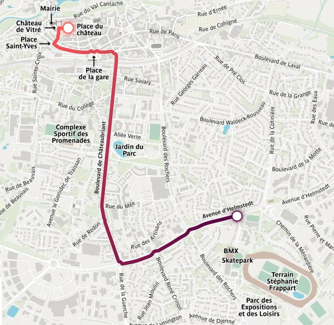 Parcours de la flamme olympique à Vitré