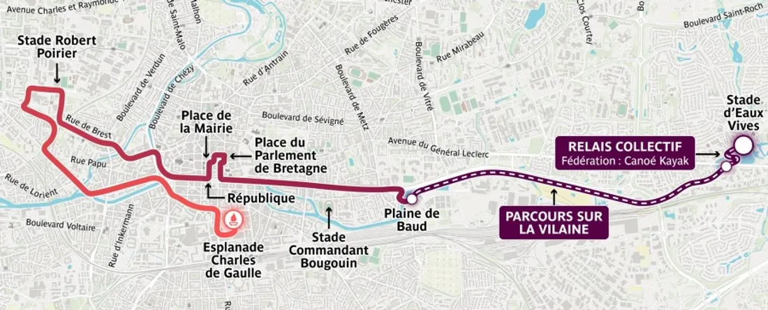 Le parcours rennais de la flamme olympique