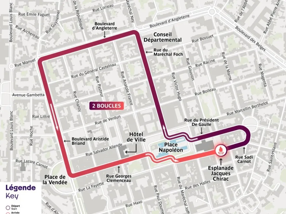 Parcours de la flamme paralympique à La Roche-sur-Yon