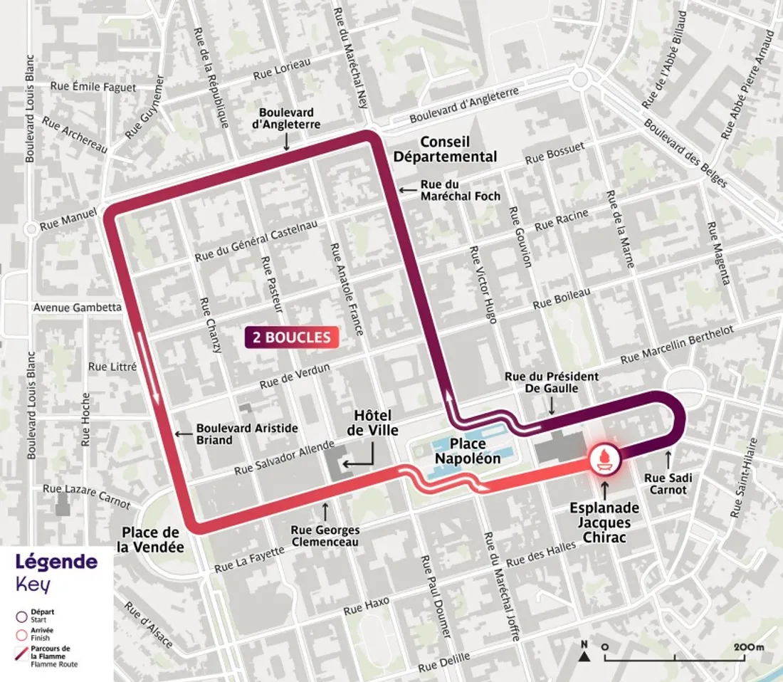 Parcours de la flamme paralympique à La Roche-sur-Yon