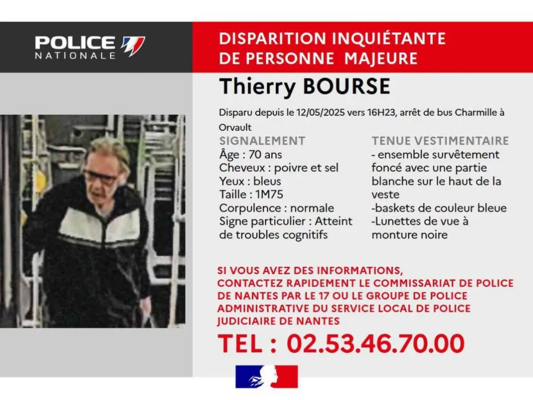 La police nationale annonce la disparition inquiétante du septuagénaire