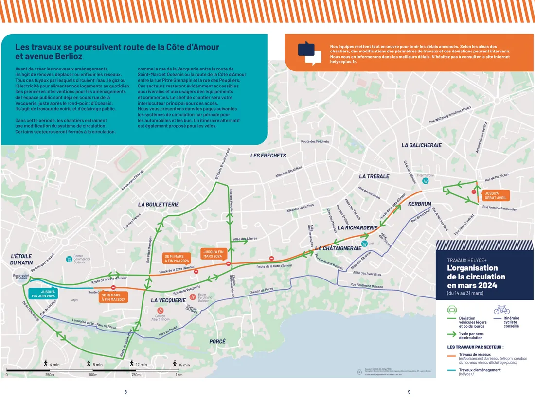 Les déviations en mars 2024