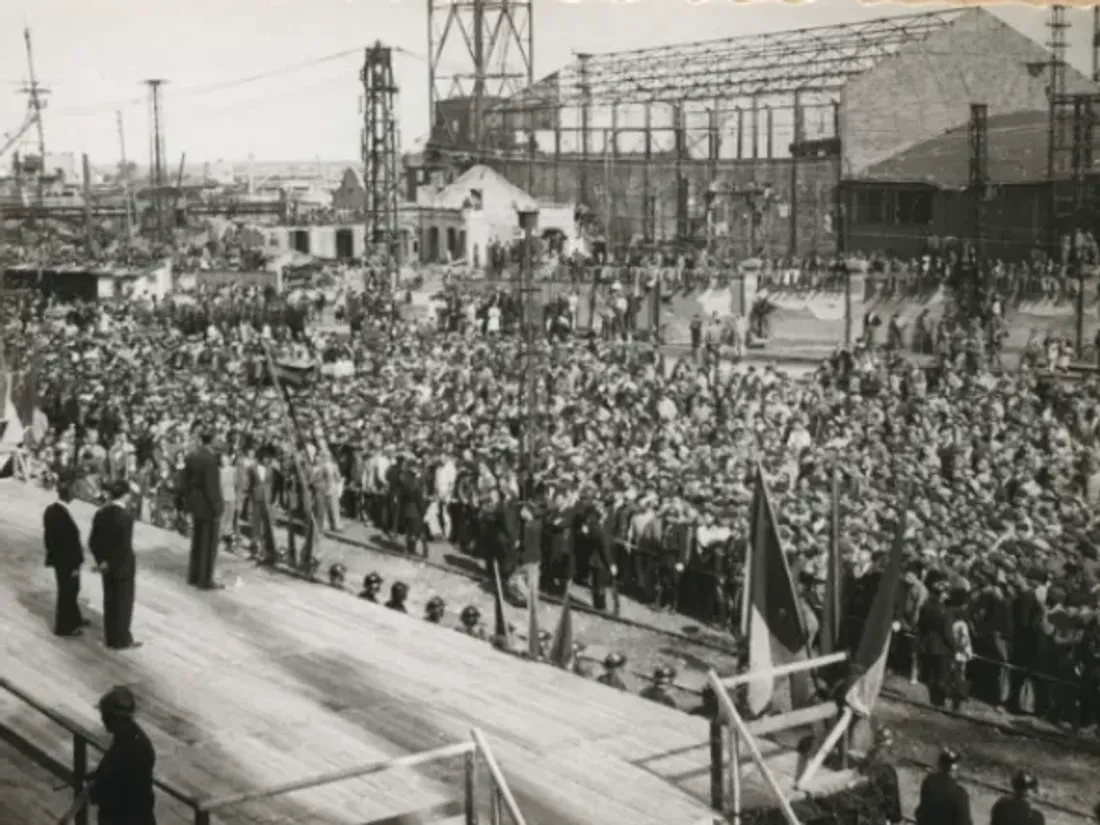 Visite du Général de Gaulle à Saint-Nazaire le 23 juin 1945
