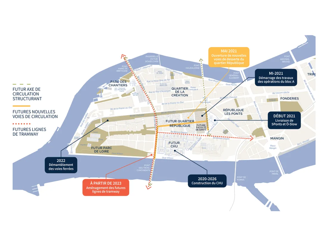 Plan de l'île de Nantes