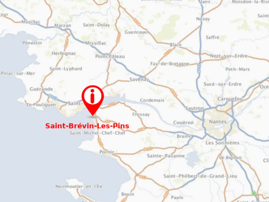 Saint-Brévin sur une carte